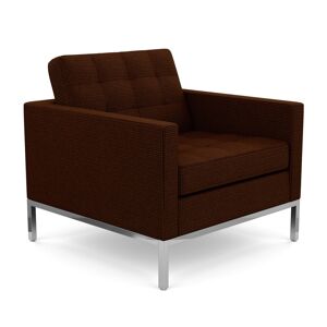 KNOLL fauteuil FLORENCE en tissu (Cato Brown - Revetement Cat. B et structure en acier chrome)