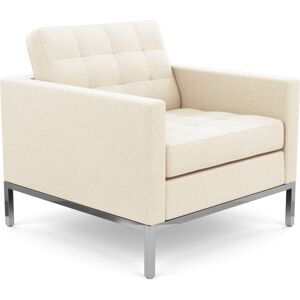 KNOLL fauteuil FLORENCE en tissu (Cato Natural - Revetement Cat. B et structure en acier chrome)