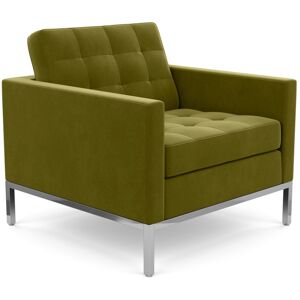 KNOLL fauteuil FLORENCE en tissu (Knoll Velvet Moss - Revetement Cat. B et structure en acier chrome)