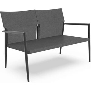 TALENTI canape a 2 places d'exterieur ADAM Collection PiuTrentanove (Charcoal / Dark grey - Aluminium verni et tissu)