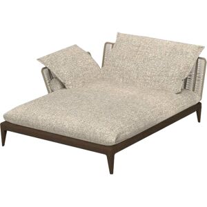 TALENTI canape chaise longue droit d'exterieur CRUISE TEAK Collection Icon (Taupe - Tissu Mambo, Teak fume)