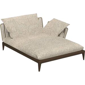 TALENTI canape chaise longuTALENTI canape chaise longu TEAK Collection Icon (Taupe - Tissu Mambo, Teak fume)