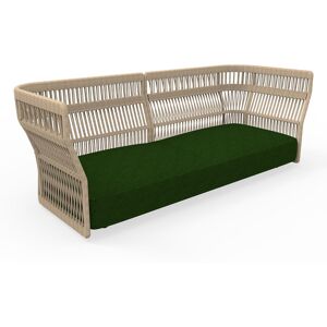 TALENTI canape a 3 places d'exterieur CLIFF Collection Icon (Beige / Green - Tissu et corde synthetique)