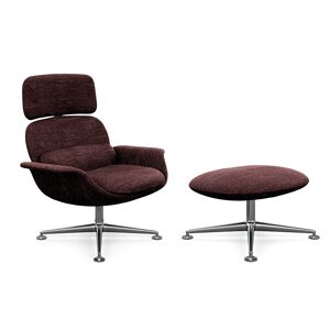 KNOLL fauteuil pivotant KN02 avec ottoman KN03 en tissu avec dossier haut inclinable (Rivington Aubergine - Revetement Cat. S et structure en [...]