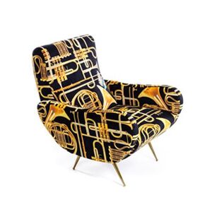 SELETTI fauteuil rembourre TOILETPAPER ARMCHAIR (Trumpets - Tissu en polyester, Structure en bois, polyurethane et metal)