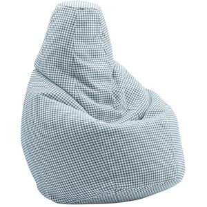 ZANOTTA fauteuil anatomique SACCO SMALL (Bleu - Tissu pied de poule)