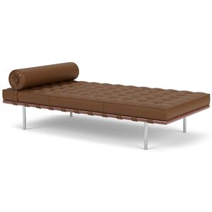 KNOLL sommier BARCELONA DAY BED (Structure chromee / Revetement Toast - Acier / cuir Volo)