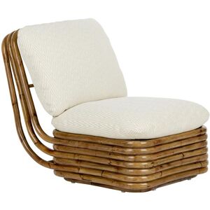 GUBI fauteuil pour l'exterieur BOHEMIAN 72 (Cat. D Chevron Outdoor FR Dedar 002 - Tissu et rotin)