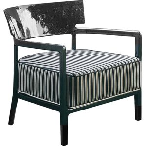 KARTELL fauteuil pour l'exterieur CARA OUTDOOR (Noir / Taupe et noir - Polycarbonate teint dans la masse et tissu de fibres teintees)