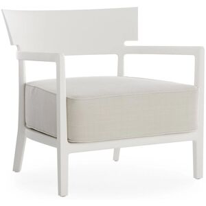 KARTELL fauteuil pour l'exterieur CARA OUTDOOR MAT (Blanc / Blanc - Polycarbonate peint doux au toucher et tissu en fibre teintee)