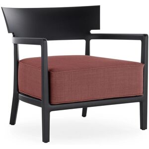 KARTELL fauteuil pour l'exterieur CARA OUTDOOR MAT (Noir / Bordeaux - Polycarbonate peint doux au toucher et tissu en fibre teintee)