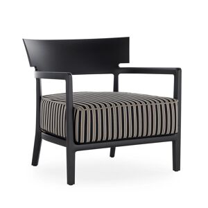 KARTELL fauteuil pour l'exterieur CARA OUTDOOR MAT (Noir / Taupe et noir - Polycarbonate peint doux au toucher et tissu en fibre teintee)