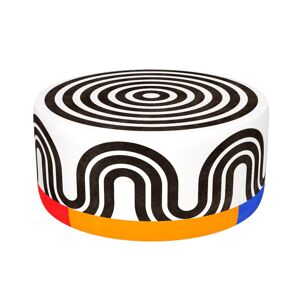 QEEBOO pouf OGGIAN SPYRAL WHITE (Large - Tissu polyurethane et polyester)