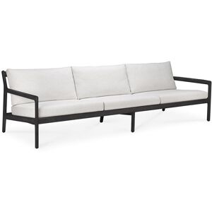 ETHNICRAFT canape a 3 places pour l'exterieur JACK (Teck noir et tissu Off White - Bois massif et polypropylene)