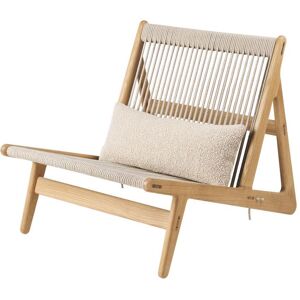 GUBI fauteuil avec le coussin MR01 (Corde en chene et lin naturel - bois massif)