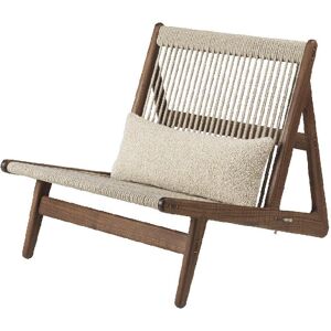 GUBI fauteuil avec le coussin MR01 (Corde en noyer et lin naturel - bois massif)