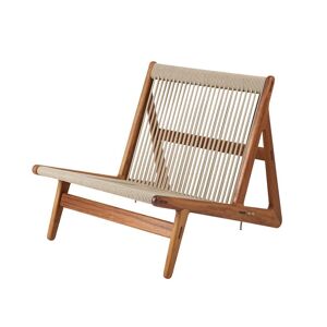 GUBI fauteuil pour l'exterieur MR01 (Corde Iroko et Sunfire Melange Beige et Sable - bois massif)