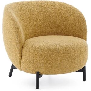 KARTELL fauteuil LUNAM tissu CURLY (Jaune acide - Acier verni et tissu)