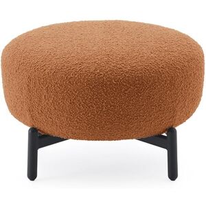 KARTELL pouf repose-pieds LUNAM tissu CURLY (Orange - Acier verni et tissu)