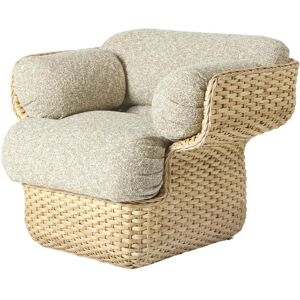 GUBI fauteuil BASKET (Zero Kvadrat Sahco 0002 - Rattan et tissu Cat. D)