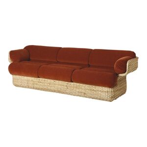 GUBI canape a 3 places BASKET (Belsuede Special FR Dedar 133 - Rattan et tissu Cat. C)