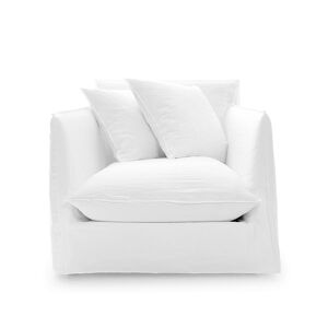 GERVASONI fauteuil GHOST 01 (Lin blanc - Tissu Naturel Cat. B)