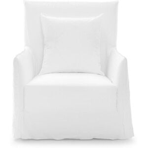 GERVASONI fauteuil GHOST 04 (Lin blanc - Tissu Naturel Cat. B)