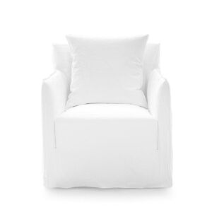 GERVASONI fauteuil GHOST 05 (Lin blanc - Tissu Naturel Cat. B)