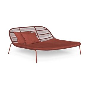 TALENTI lit de repos d'exterieur PANAMA Collection Premium (Red / Twill rust - Cordes nautiques, aluminium peint et tissu)