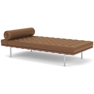 KNOLL sommier BARCELONA DAY BED (Structure chromée / Revêtement Nutmeg - Acier / Cuir Sabrina)