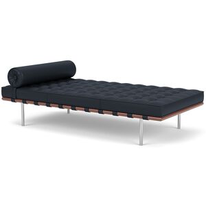 KNOLL sommier BARCELONA DAY BED (Structure chromée / Revêtement Marine Blue - Acier / Cuir Sabrina)