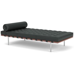 KNOLL sommier BARCELONA DAY BED (Structure chromée / Revêtement Thundercloud - Acier / Cuir Sabrina)