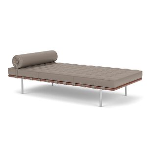 KNOLL sommier BARCELONA DAY BED (Structure chromée / Revêtement Lahaina - Acier / Cuir Sabrina)