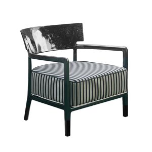 KARTELL fauteuil pour l'éxterieur CARA OUTDOOR (Noir / Taupe et noir - Polycarbonate teint dans la masse et tissu de fibres teintées)