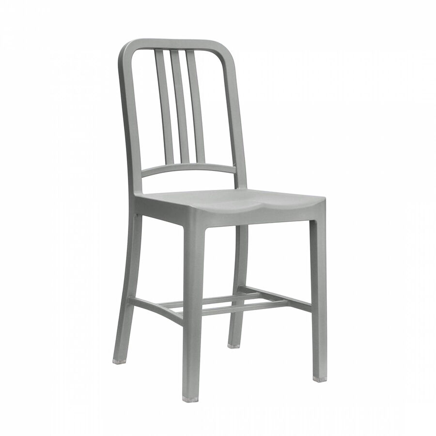 EMECO NAVY CHAIR 111 set de 2 chaises sans accoudoirs (Gris Silex - Plastique recyclé)