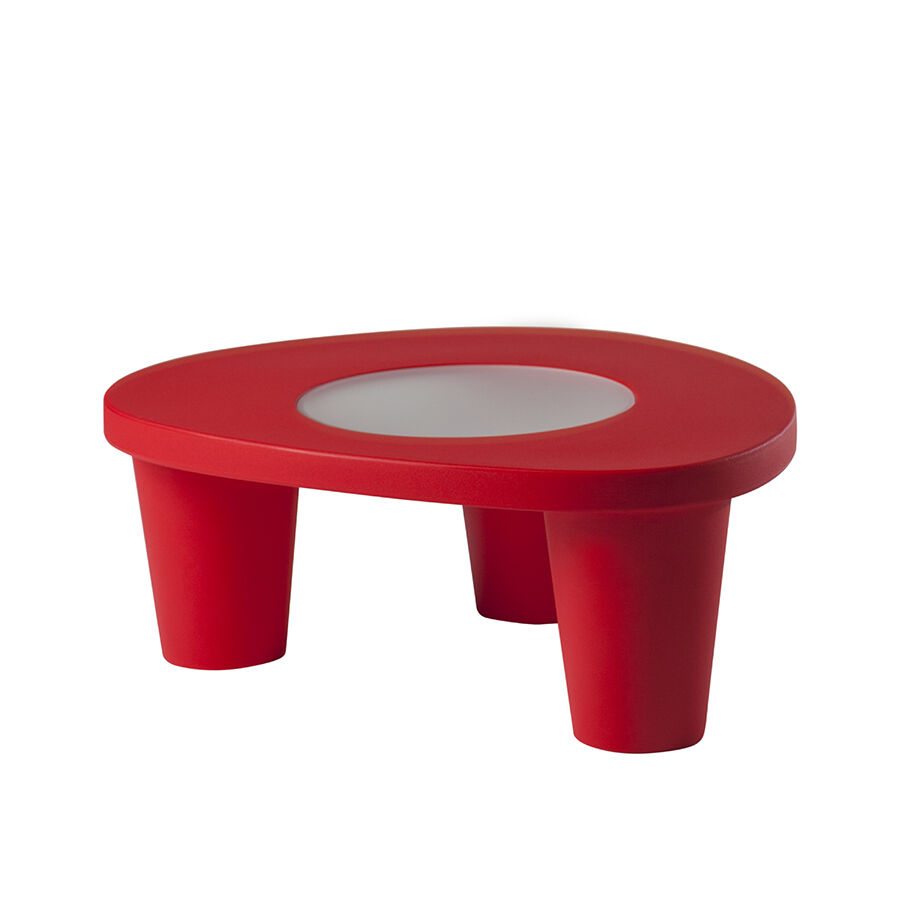 SLIDE table basse LOW LITA TABLE (Rouge - Polyéthylène / verre)