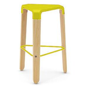 Infiniti tabouret PICAPAU KITCHEN STOOL (Moutarde H 65,3 cm - Hetre naturel / polypropylene)