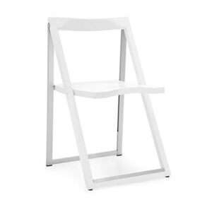 CONNUBIA set 2 Chaises pliantes SKIP CB/207 (Blanc Opaque - aluminium satine/bois massif)