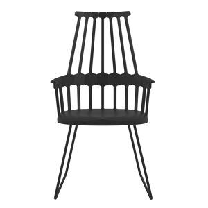 KARTELL fauteuil avec luge COMBACK (Noir - Technopolymere thermoplastique - Acier laque)