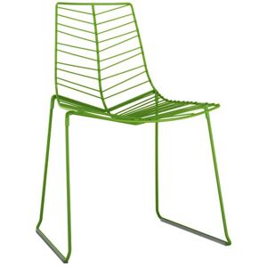 ARPER set de 4 chaises avec luge LEAF 1801 (Vert - Acier verni)