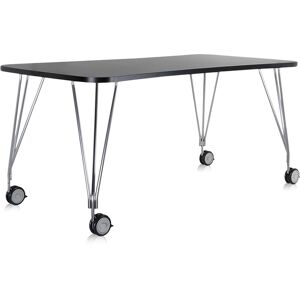 KARTELL table sur roulettes MAX (L 160 cm / Ardoise - Pleateau lamine anti-rayures / Structure en acier chrome)