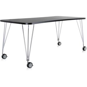 KARTELL table sur roulettes MAX (L 190 cm / Ardoise - Pleateau lamine anti-rayures / Structure en acier chrome)