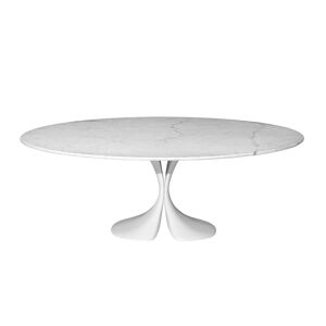 DRIADE table ovale DIDYMOS (L 180 cm - Marbre et Cristalplant)