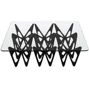 ZANOTTA table basse BUTTERFLY (Noir 90x120 - chene / verre)