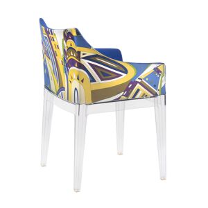 KARTELL fauteuil MADAME World of Emilio Pucci edition (New York - Policarbonato trasparente e 100% raso di cotone)