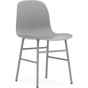 Normann Copenhagen de 2 chaises FORM CHAIR avec pietement en acier verni (Gris - polypropylene et acier)