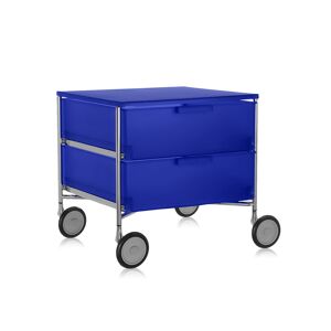 KARTELL meuble avec roues et 2 tiroirs MOBIL (Cobalt - PMMA opaline)