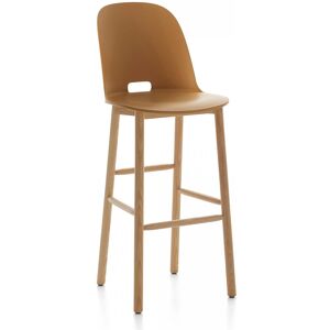 EMECO ALFI BARSTOOL HIGH BACK tabouret avec le dossier haut (Sable et frene clair - Polypropylene et fibre de bois recycle)