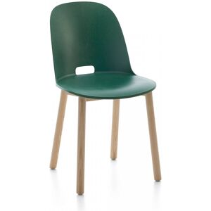 EMECO ALFI CHAIR HIGH BACK chaise avec le dossier haut (Vert et frene clair - Polypropylene et fibre de bois recycle)