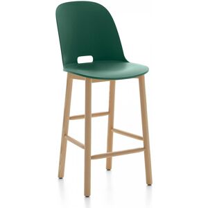 EMECO ALFI COUNTER STOOL HIGH BACK tabouret avec le dossier haut (Vert et frene clair - Polypropylene et fibre de bois recycle)